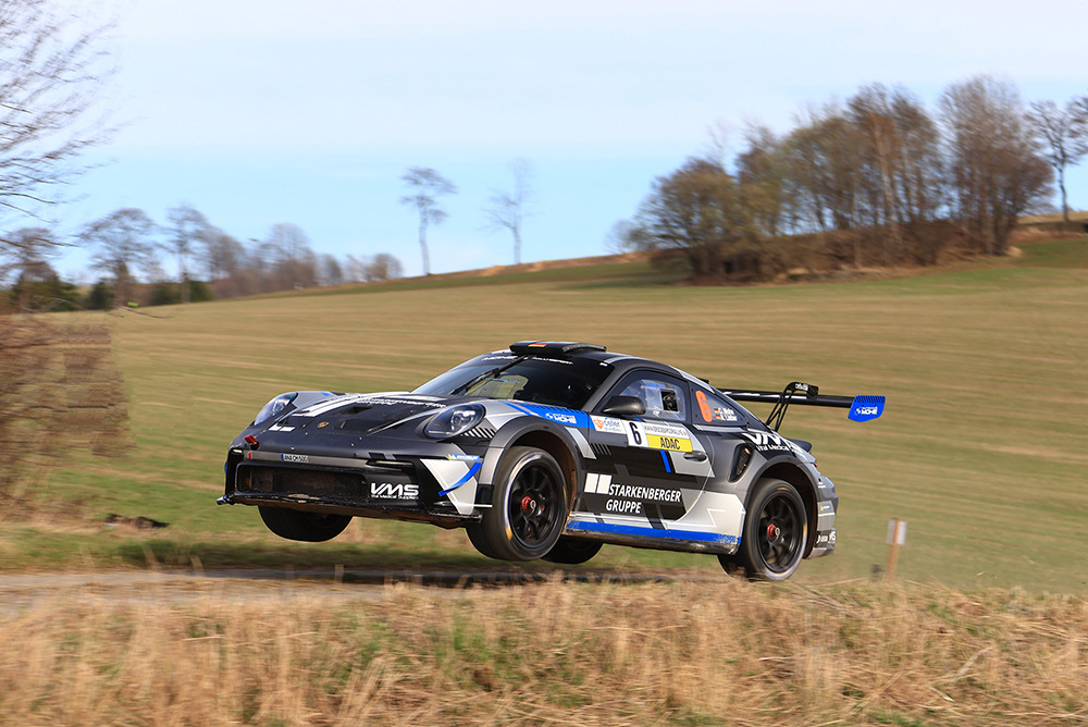 Erfolgreiche Porsche-Premiere für Carsten Mohe und Andrea Lieber beim Start der Rallye-DM-Saison im Erzgebirge